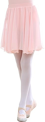 DGSHIRLDJO Ballettrock Wickelrock Tanz Rock Chiffon Elastischem Bund Ballettrock Ballett Tanz Dancewear für Mädchen und Damen (as3, Alpha, l, Regular, Regular, Rosa)