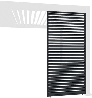 Weide Horizontale Lamellenwand Paneel Zubehör für Weide Pergola | Aluminium | Anthrazit, Weiß, Holzoptik | 3 Breiten | Flexibler Sichtschutz und optimale Luftzirkulation (Anthrazit, 93 cm)