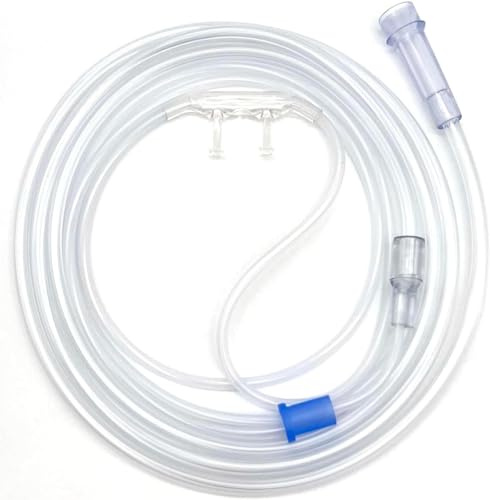 1 cannula per ossigeno per adulti, con punte curve morbide e tubi resistenti allo schiacciamento da 1,2 m