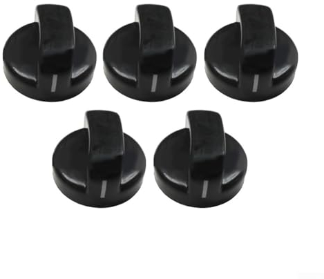 Universelle schwarze Kontrollknöpfe, 8 mm Loch, Gasherdknauf, universelle Oberfläche, Gasherdknöpfe, temperaturbeständige Knöpfe für 8 mm Lochmarken und Modelle von Ofen, Herd und Herd, 43 mm