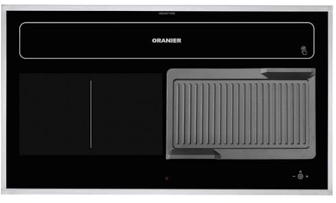 Oranier Induktionskochfeld KFL 2092 - Flächen-Induktion 90 cm Abluft-Umluft Kochfeldabzug Grillplatte gerillt & Edelstahl Kochfeldrahmen