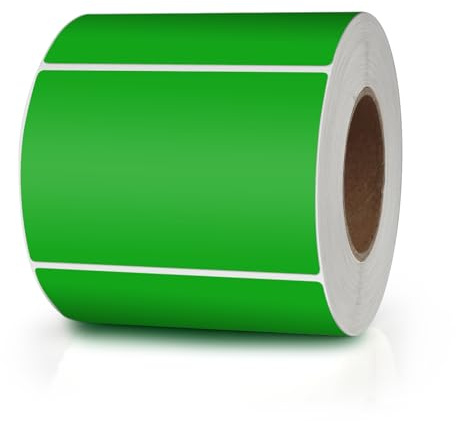 Meitaat Grün Rechteckig Aufkleber 76 x 50 mm Farbkodierung Etiketten | Selbstklebend Etiketten Umzug, Klebeetiketten zum beschriften, Rolle, Ablösbar 500 Stück