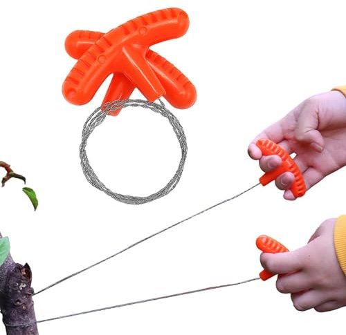 Sierra de alambre de cable, sierra de cable de tubo, sierra de cuerda de cuerda de equipo de mochilero, sierra de alambre multifuncional y resistente de supervivencia, portátil para caza, pesca,