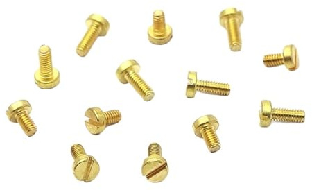 100pcs M1.2 M1.4 M1.6 M2 M2.5 M3 Brass Copper Slotted Cap Head Column Round Cheese Head Screw Bolt Length 2-10mm DIN84 GB65(Size:M2x3mm)