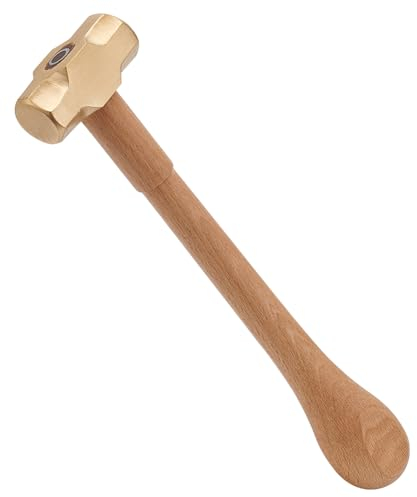 BENECREAT Marteau de Masse en Laiton, Marteau de Bijoux, 25 cm, Manche en Bois de Hêtre