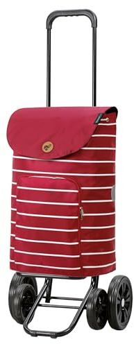 Andersen Einkaufstrolley - klappbar - 47 Liter - 4 Räder | höhenverstellbar - belastbar 50 kg - Stahlgestell - Trolley - Quattro Shopper Mia rot