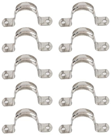 KGDUYC 10 Stück 16MM Edelstahl U-Rohrschelle - Metall U-Typ Rohrschelle Set, Verbindungsring Schlauchschelle, Schlauchverschluss, für Befestigung der Gasrohre Wasserrohre und Kabeln(Silber)
