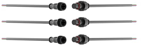 HUAZIZ 3 paia Connettore Fili Elettrici Impermeabile, Maschio Femmina LED Connettore, Connettori Impermeabili con Cavo di Prolunga 16AWG 20CM per Luci di Striscia a LED (4 Pin)
