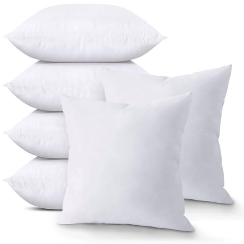 Viste tu hogar, Pack 6 Relleno de Cojín 50x50cm Fibra de Poliéster con Cremallera Invisible Suavidad y Soporte Óptimos Ideal para Todas Las Estaciones, Fabricado en España