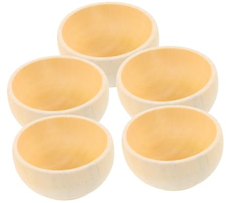 TOKIDNY 5piezas Cuencos De Madera Sin Terminar Artesanales Para Manualidades y Pintura