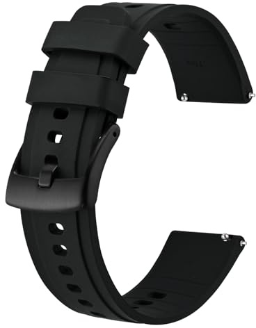 BISONSTRAP Flexibles Uhrenarmband 18mm 20mm 22mm 24mm Silikon, Uhrenarmbänder für Herren und Damen, Schnellverschluss Ersatzbänder Armband