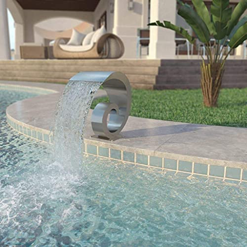 HUIBBGO Fontana da Giardino in Acciaio Inossidabile, cascate da Esterno, Fontana da Piscina