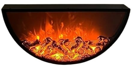 XUJUAN-0227 Caminetti Elettrici Camino Elettrico da Incasso, Camino Decorativo semicircolare da Parete, Fiamme Regolabili Camino Atomizzato 3D(60cm)
