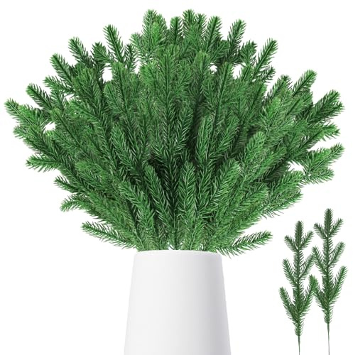 INSANYJ 30 Piezas Ramas De Pino Artificial como Real，30 cm Verde Ramas Artificiales Decorativas De Navidad, Hojas De Pino, DIY Guirnalda Navidad para El Hogar Y La DecoracióN De Gardern