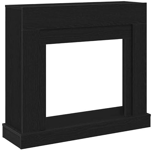 Kaminumrandung Schwarz Eichen-Optik 100x30x87,5cm - Holzwerkstoff Zubehör für Kamine & Holzöfen - Langlebig & Stilvoll - Perfekte Passform für Ihr Zuhause