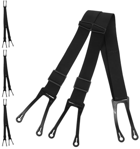 GRIRIW Ensemble De 4 Bretelles De Hockey pour Adulte avec Sangles Antidérapantes Et Système De Maintien Ceinture De Protection Et De Traction Noires