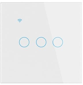 Interruptor inteligente Wifi con sensor táctil, interruptor de luz pared for casa, control por voz Siri(652-Homekit-WHITE-03)