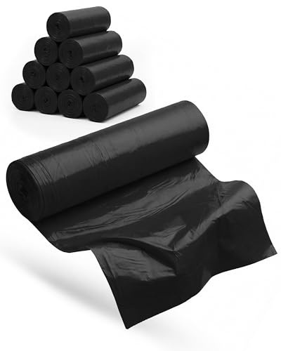Commerline Müllsäcke 120 L, 10 Rollen, Müllbeutel, Mülltüten | Schwarz, 70 × 110 cm, reißfest, für Haushalt, Büro, Gewerbe, Gastronomie & Industrie, für den täglichen Gebrauch