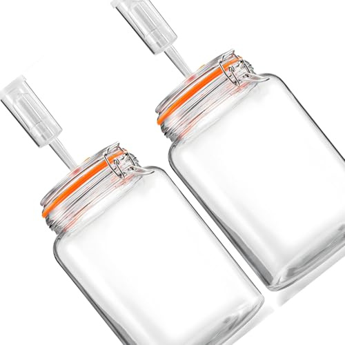 De 2 botellas de fermentación de vidrio reciclables de 2 L desarrolladas para principiantes y expertos que crean platos fermentados sabrosos de forma segura