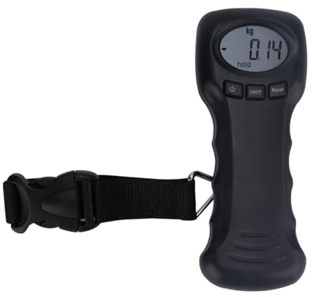 MAGICLULU Balance Mesure Précise Jusqu'à 44kg à Bagages Électronique Portable en Plastique Noir Affichage Lcd Rétroéclairé pour Voyages et Pêche pour Voyages et Pêche