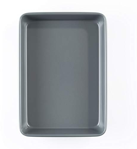 Prochef KB1010 Teflon Non-Stick Premium Tray Tin-Length 35.1cm x Width 25.4cm-High Silicone Coating for Chicken/Turkey Roasts/Beef/Pork Joints-Silver, Black, Medium