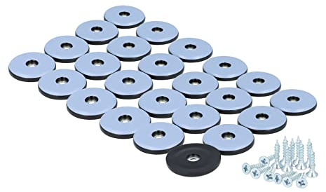 GLEITGUT 24 x Teflongleiter zum Schrauben rund 38 mm PTFE Möbelgleiter 5 mm stark für Holzmöbel