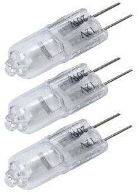 Ex-Pro® 3 Pack - Clear 20w G4 12v 2 Pin Halogen Capsule Bulbs/Lamps 2000hrs