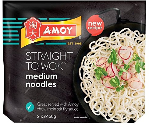 Amoy Straight to Wok moyennes Noodles (2 par paquet - 300g) - Paquet de 2