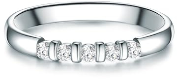 Trilani Damen Ring 925/- Sterling Silber | rhodiniert, Memoirering, Zirkonia, weiß, Brillantschliff
