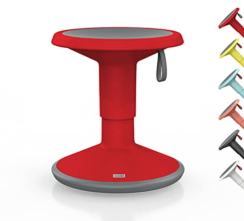 Interstuhl UPis1 - ergonomischer Sitzhocker mit Schwingeffekt - höhenverstellbar - Hocker mit rutschhemmender Standfläche & Kippschutz - Bürohocker (Rot, UP Junior)