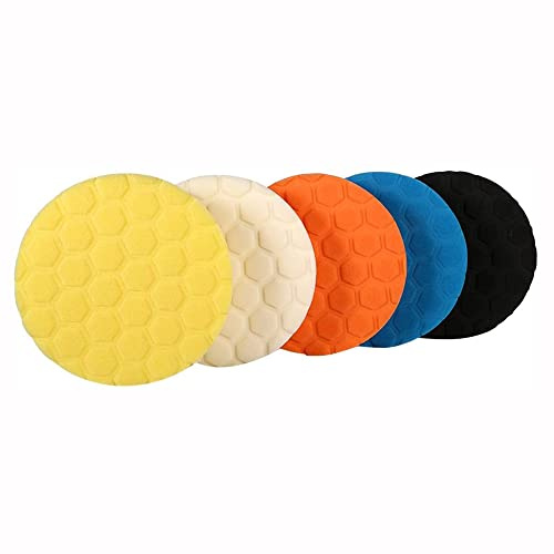 Lot de 5 éponges de polissage pour voiture, Éponge de Polissage pour Voiture Polissage Pad Outil à Main kit de Polissage pour Voiture polisseuse Cire, 15,2 cm
