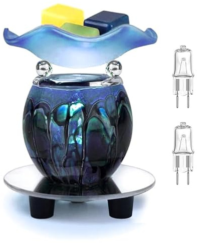 HUNANBANG 3 in 1 Electric Oil Warmer Wax Warmer Tar Melt Warmer Fragrance Oil Burner (blue2)