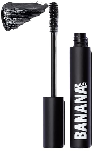 Banana Beauty vegane Mascara schwarz (Volume up) – intensiver und langanhaltender Augen Make-up Look – für volle und voluminöse Wimpern