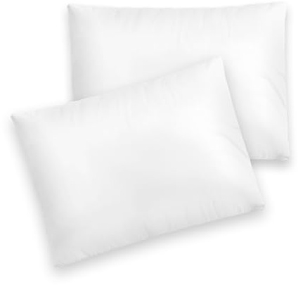 Pizuna Toddler Crib Pillow Cases 33x46cm White, 2pc 400 Thread Count 100% Long Staple Cotton Luxurious Sateen Weave Baby Small Pillow Cases For Crib Bed By