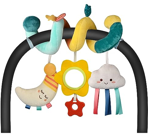 XIXILAND Kinderwagen Spielzeug Babyspielzeug 0-6 Monate, Activity Spirale Kinderwagenkette Neugeborenen Spielzeug für Bett, Laufstall, Babyschale & Autositz, Motorikspielzeug für 0 3 6 9 12 Monaten