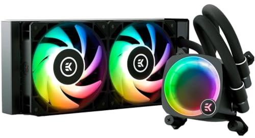 EKWB EK Nucleus AIO CR240 Lux D-RGB All-in-One Liquid CPU Kühler mit EK FPT Lüftern, Wasserkühlung Computerteile, 120 mm Lüfter, kompatibel mit den esten Intel & AMD CPUs