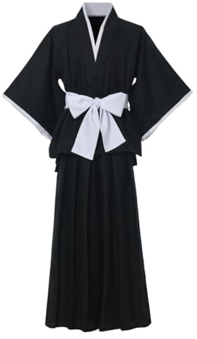 GRACEART Unisex Japanese Anime Yukata Kimono Robe Cloak Traditional Samurai Hakama Uniform