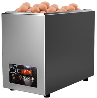 Cocedor de huevos eléctrico, cocedor de huevos totalmente automático comercial, puede cocinar 60 huevos blandos y semiduros, acero inoxidable, gris frío