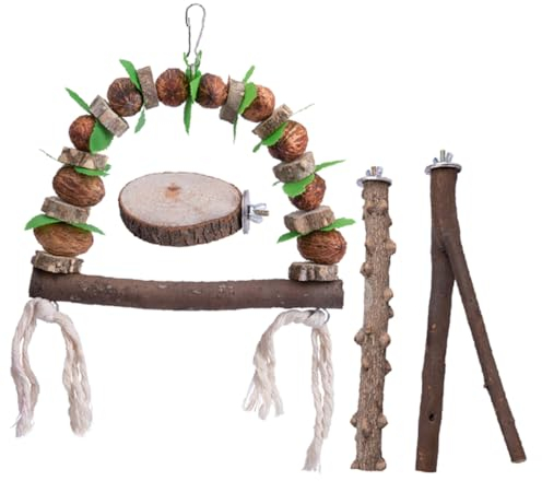 minkissy Interessanti Giocattoli Per Pappagalli Set Di 4 Giocattoli Per Parrocchetti Giocattolo Decorativo in Legno Per Pappagalli Robusto E Resistente Allusura