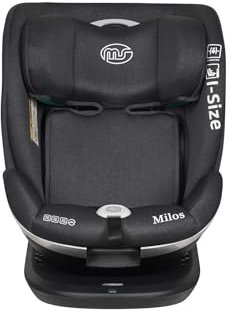 MS BabyWorld – MILOS – Silla de coche I-Size Grupo 0/1/2/3 | 40-150 cm | Isofix y Top Tether | Nacimiento a 12 años (0-36 kg) | A contramarcha hasta 18 kg | Giratoria 360º Universal