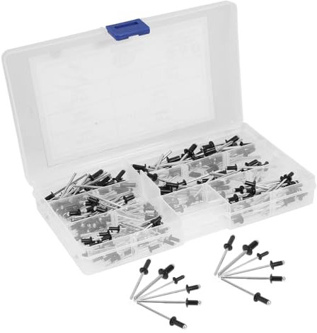 ULTECHNOVO 180pièces Kit De Rivets Aveugles Aluminium Avec Flasque Assortiment Pour Assemblage Et Réparation Métallique