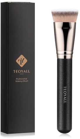 TEOYALL Pinceau de contour à tête plate, poils synthétiques denses et doux pour sculpture, contour et mélangeur de crème liquide pour bronzer