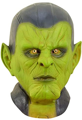 MOHDHAF-Hworks Dan Carroll Grüne Kopfbedeckung Latex Vollgesichtsmaske Cosplay Kostüm Requisiten für Halloween Party