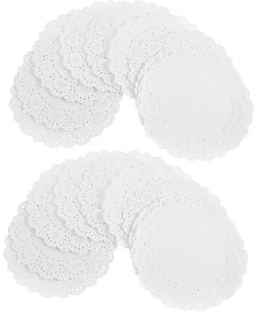 MAGICLULU 150pièces Napperons Ronds Papier Motif Dentelle Lot De Jetables Pour Présentoirs à Gâteaux Et Loisirs Créatifs