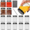 CulnCraz Lot de 15 bocaux hexagonaux de 180 ml avec couvercles noirs hermétiques pour épices, confiture, miel, yaourt, nourriture pour bébé, avec 40 autocollants et 1 pièce