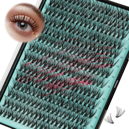 Lash clusters wispy 280pcs rímel 30d rímel personal rímel DIY rímel apariencia natural rímel rímel suave pestañas postizas en casa para principiantes (14 mm)