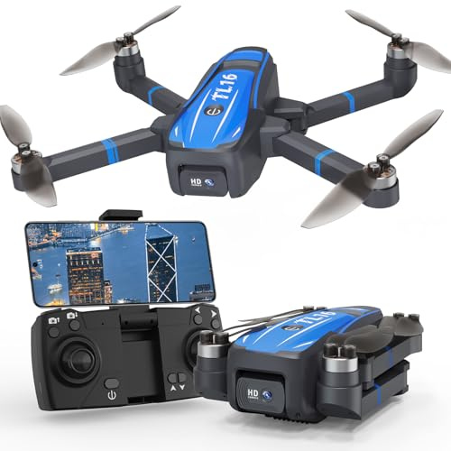 Toladrone Drohne mit Kamera 1080P, Faltbare Drohnen für Erwachsene, Bürstenloser Motor, Headless-Modus, Optische Strömungspositionierung, RC Quadcopter für Anfänger TL16