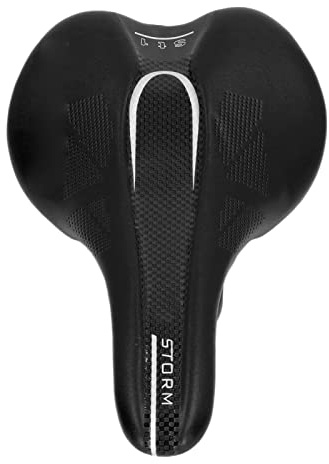 RiToEasysports Bike Saddle, Soft Leather Comfort Mountain Bicycle Seat for Road Trekking Folding Bikes for Cyclists Commuters Fitness Enthusiasts