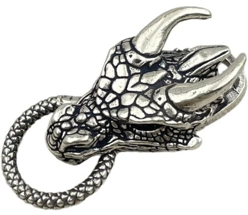 Wudaizhi Vintage mässing drakhuvud nyckelring, paracord-armband, spännen för flätade armband, gör-det-själv-tillbehör