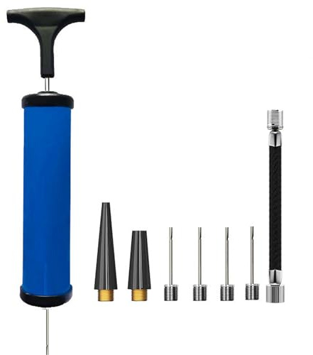 HRLORK 9 Pcs Football Pump Ball Pump with Needle Stainless Ball Inflation Portable Inflating Needle Valve Adapter for Football Basketball Volleyball Balloon-Blue